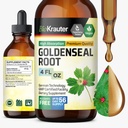BIO KRAUTER Goldenseal Tinktur - Vegansk Lung Cleanse & Detox - Golden Seal Herb Supplement - alkohol og sukker gratis dråper - 4 Fl.Oz.