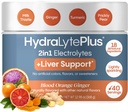 Hydralyte leverstøtte + Electrolyte Blande med Melk Thistle, Turmeric, Ginger, Prickly Pear, Grønn Te Ekstrakt Formulert for rask rehydrering, (Blod Orange Ginger, 40 Server Tub)