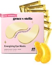 grace & stella Award Vinn under øyemaske - Reise Essentials - Fødselsdagsgaver for kvinner - Gel Eye Patches for mørke sirkler, Puffy Eyes, Wrinkles, Underøye Vesker - Vegansk Selvpleie (48 Par, Gull)