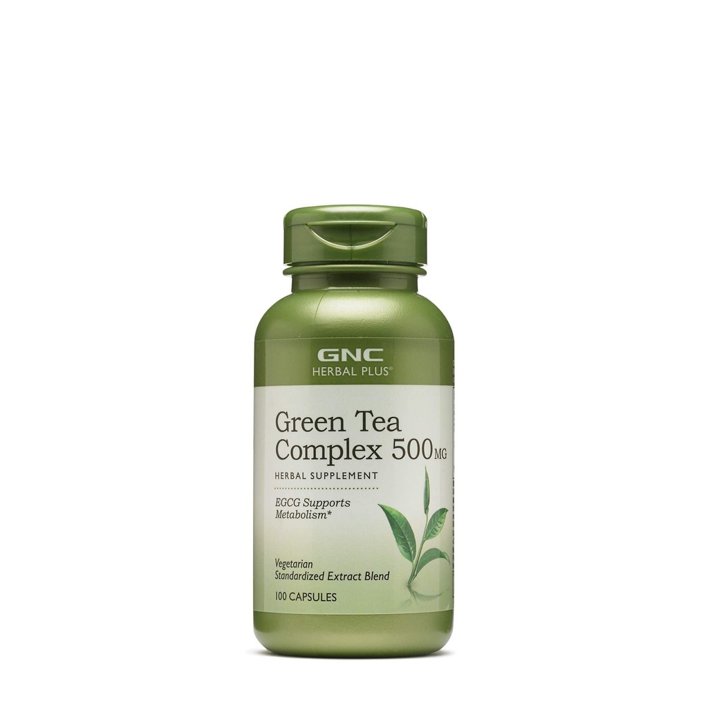 GNC Herbal Plus Grønn Tea Complex 500 mg Supplement, vegetarisk, støtter metabolisme, 100 serveringer