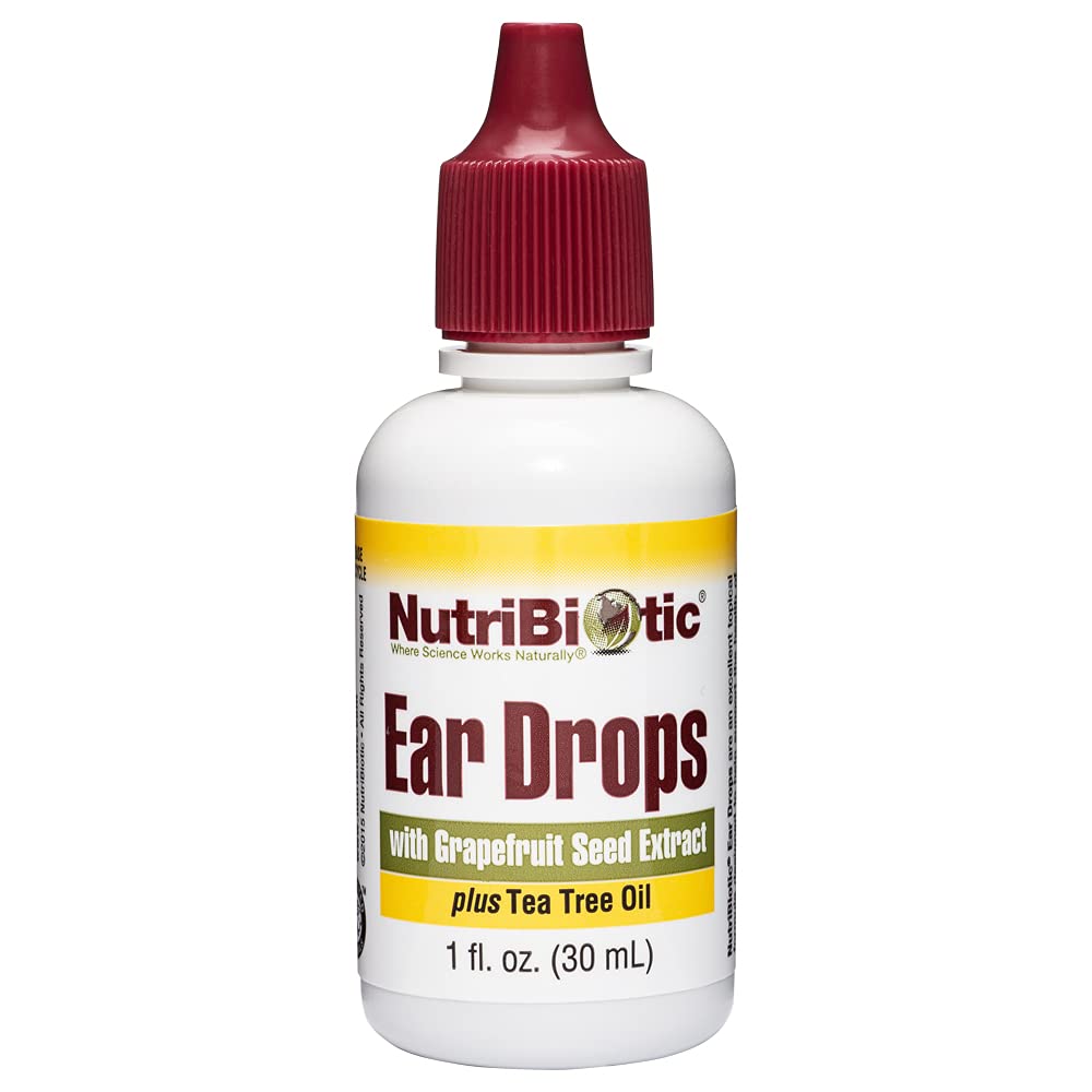 NutriBiotic – Øre Drops, 1 Fl Oz | Gentle & Soothing Ørestøtte med Grapefruktfrøekstrakt & Te Tree Oil | Vegansk | Ikke-medisinert | Laget uten GMOs & Gluten