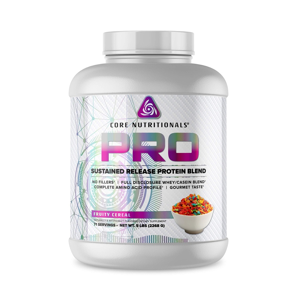 Core Nutritionals Proacceptable Release Whey Protein Blande med Digestive Enzymer | 25g Protein, 2g Karbohydrater | Ingen Fyllere | 5 pund (Fruity Cereal)