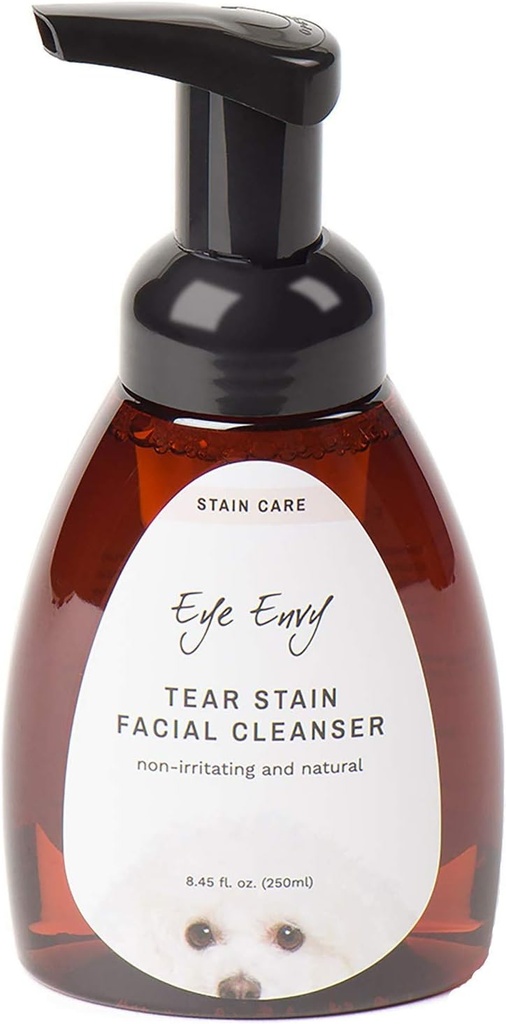 Eye Envy Tear Stain Facial Cleanser for hunder og katter. Vasker bort Crusty Eye Debras, Eye Boogers, Øyeutladelse. Tårløs skumring formel. Behandler årsaken til å holde seg. Alt-Naturlig. 8.45 fl. oz.