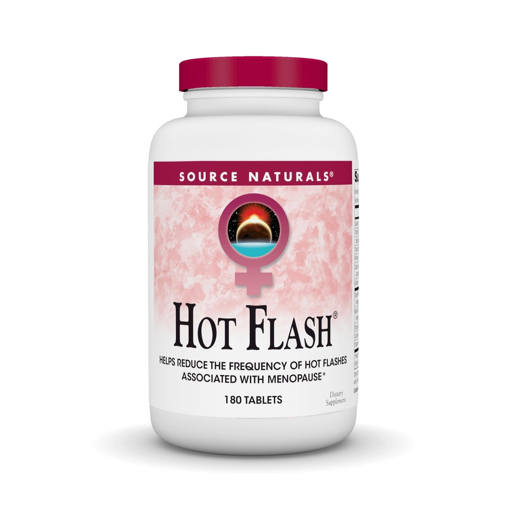 Kilde Naturals Hot Flash - Hjelper med å redusere frekvensen av varme blits tilknyttet Menopause, ikke-GMO soya - 180 tabletter - 60 dagers forsyning