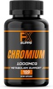 FX SUPPS Chromium Polynicotinate 1000 mhg (100 kapsler) vektkontroll kosttilskudd for menn og kvinner | forbedrer energiproduksjon og hjerte helse