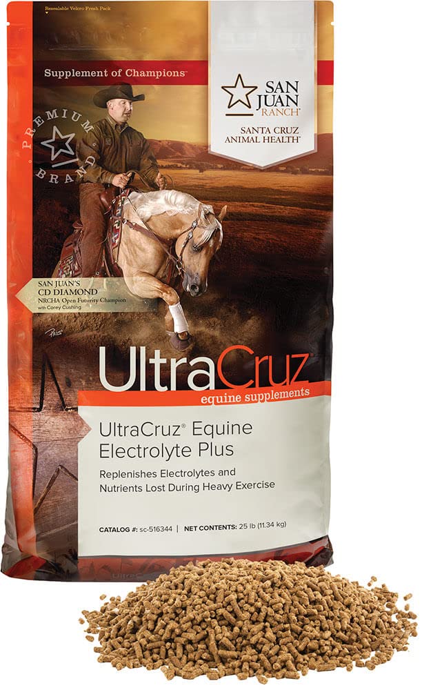 UltraCruz Equine Electrolyte Plus Supplement for hester, 25 lb, Pellet (93 dagers forsyning), sc-516344