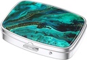 Nipichsha Pill Box, Lille Pill Case for Purse & Pocket, Søt reisemedisinorganisator, Bærbar medisin Container Holde Vitaminer, Medisinering, Fiskeolje & Kosttilskudd, Ocean Marble