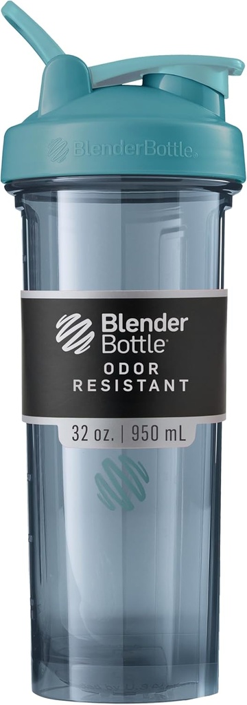 BlenderBottle Shaker flaske Pro-serien Perfekt for proteinshake og pre trening, 32-Ounce, Cerulean Blå