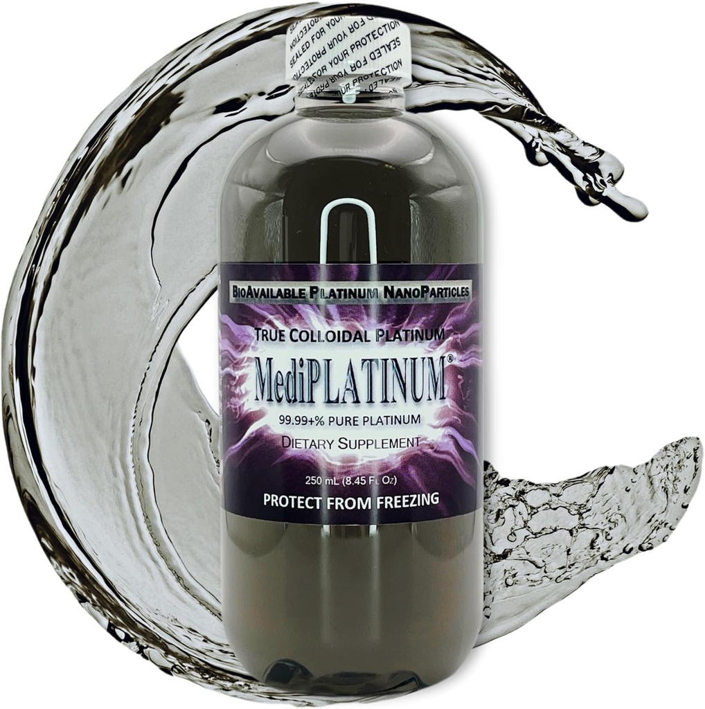 MediPLATINUM True Colloidal Platinum Diett Supplement - 250 ml (8,45 Fl Oz) i Clear BPA-fri plastflaske