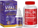 Vital 3 Joint Solution® klinisk bevist flytende kne relief + Bronson antarktisk krillolje 1000 mg med Omega-3s EPA, DHA