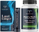 Promecent Desensibilizing Delay Spray for menn klinisk bevist å hjelpe deg siste lengre i seng + multivitamin for menn, vitamin B12, vitamin C, vitamin D3, KSM-66 Ashwagandha, kvalitet menn multivitaminer