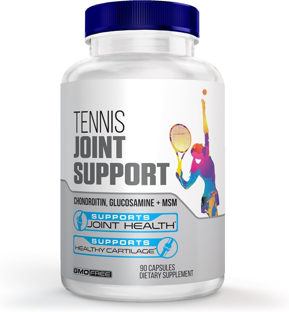 Tennis felles støtte Supplement - Sunn Knees, Tilbake, Cartilage, & Joints - Glukosamine Chondroitin MSM-GMP sertifisert Tennis kosttilskudd og felles støtte for atleter - 90 Kapsler