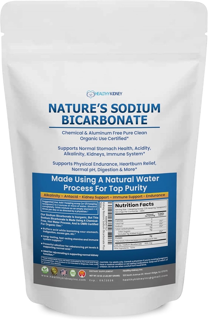 Naturens natriumbikarbonat organisk bruk aluminiumfri baking soda. Ingen kjemisk ren baking Soda pulver for helse og velvære. Natriumbikarbonat 2 lb