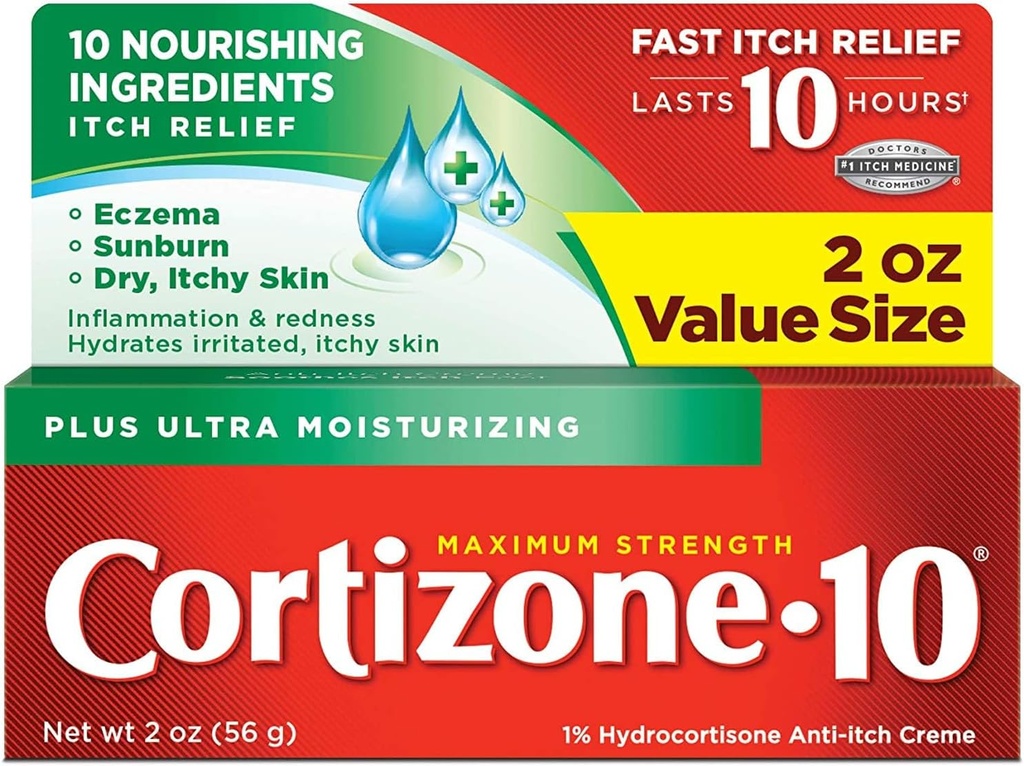 Cortizone-10 Plus Maks styrke Anti-Itch Creme 2 oz (pakke med 2)