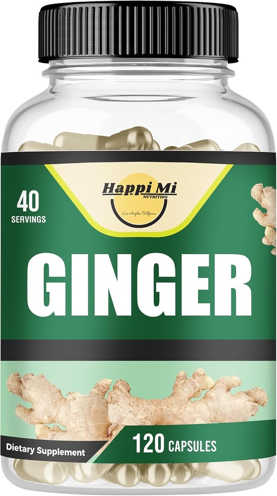 Ginger Root Capsule laget med organisk Ginger Root pulver 2500mg per servering, 120 grønnsaker Capsule 40 serveringer