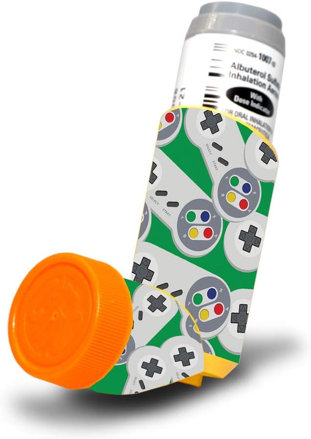 MightySkins Skin for Proventil HFA Astma Inhaler - Retro Controllers 3 | Beskyttende, holdbare og unike Vinyl Decal wrap dekke | lett å bruke, fjerne og endre stiler | laget i USA