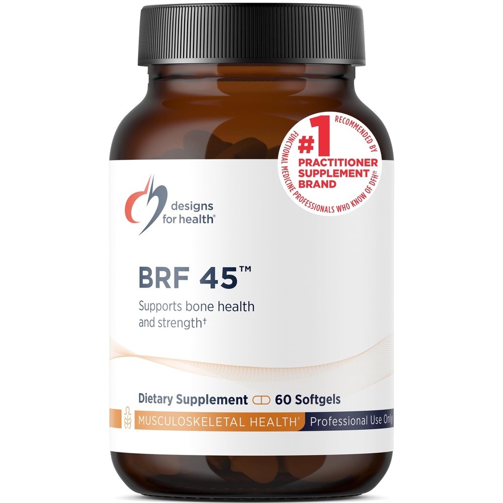Designs for helse BRF 45 - vitamin K1 + vitamin K2 som MK-4 å fremme bein styrke, sunn aldring + arteriell helse - 2 former for vitamin K + GG å hjelpe vitamin K2 MK4 produksjon (60 Softgels)