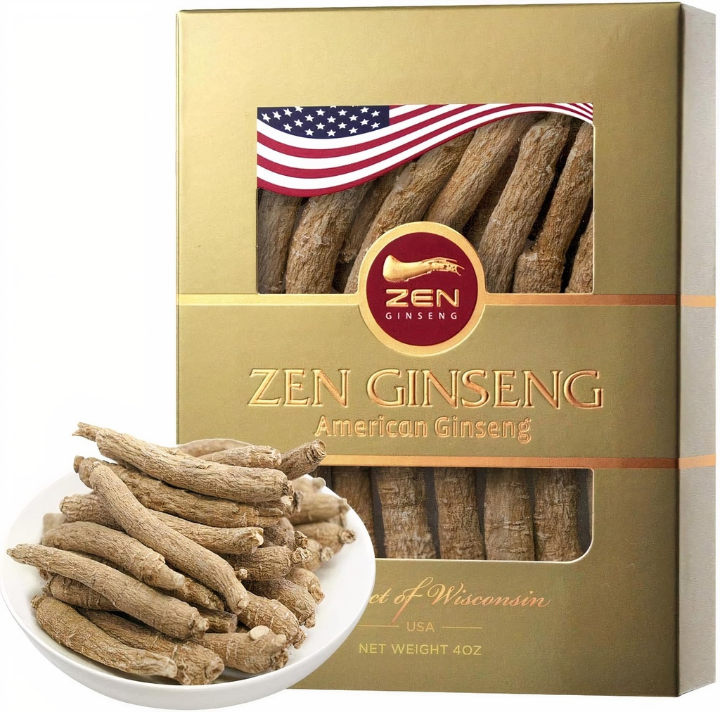 1 boks av amerikansk Wisconsin Ginseng - liten lang rot - Premium kvalitet Panax Ginseng. Øker kroppens immunitet, energi for menn og kvinner (4oz)