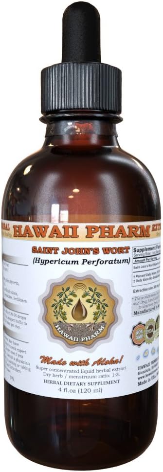 Hawaii Pharm Saint John's Wort (Hypericum Perforatum) Liquid Extract Tinktur 4 Oz (120 ml)