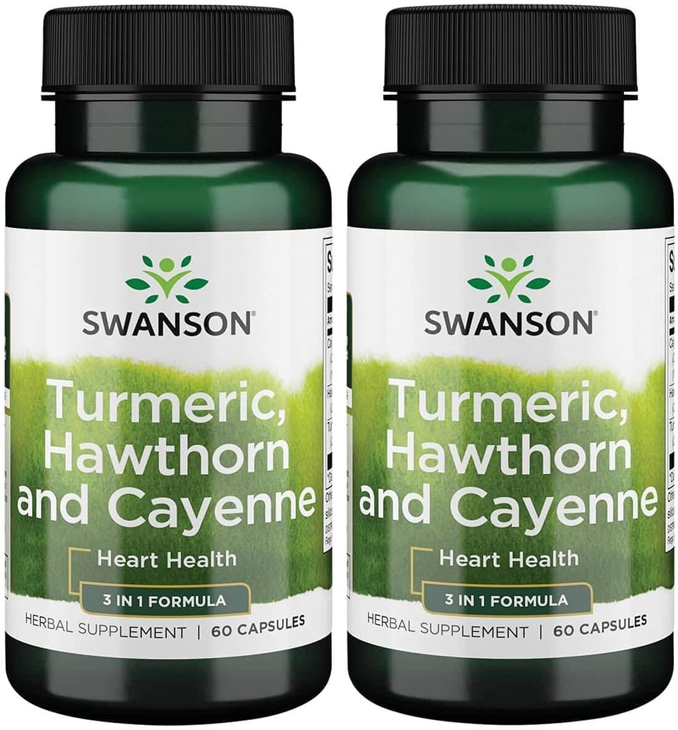 Swanson Full Spectrum Turmeric Hawthorn & Cayenne 60 kapsler (2 pakke)