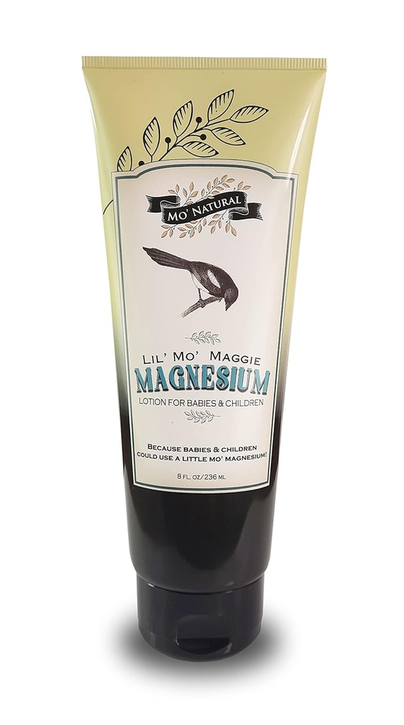Mo ' Naturlig Lil 'Mo' Maggie Transdermal Magnesium Lotion for barn | Zechstein Magnesium | Organisk Opulent Olier & Shea Smør 8 fl oz