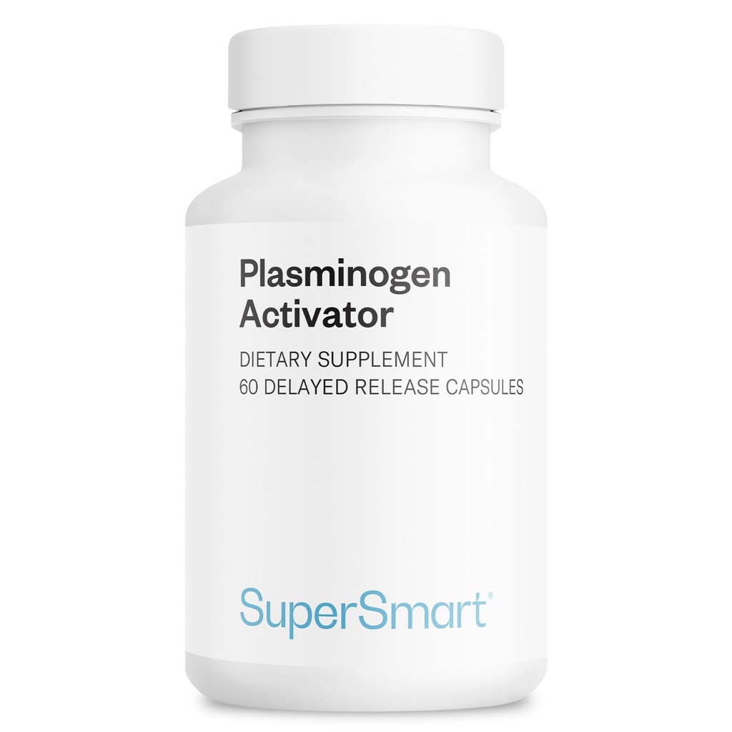 Supersmart - Plasminogen aktivator (Avanceret Formel) - med Pterostilbene, Nattokinase, Serrapeptase, OPC - høy potens Antioksidant Supplement | Ikke-GMO & Glutenfri - 60 forsinkede frigjøringskapsler