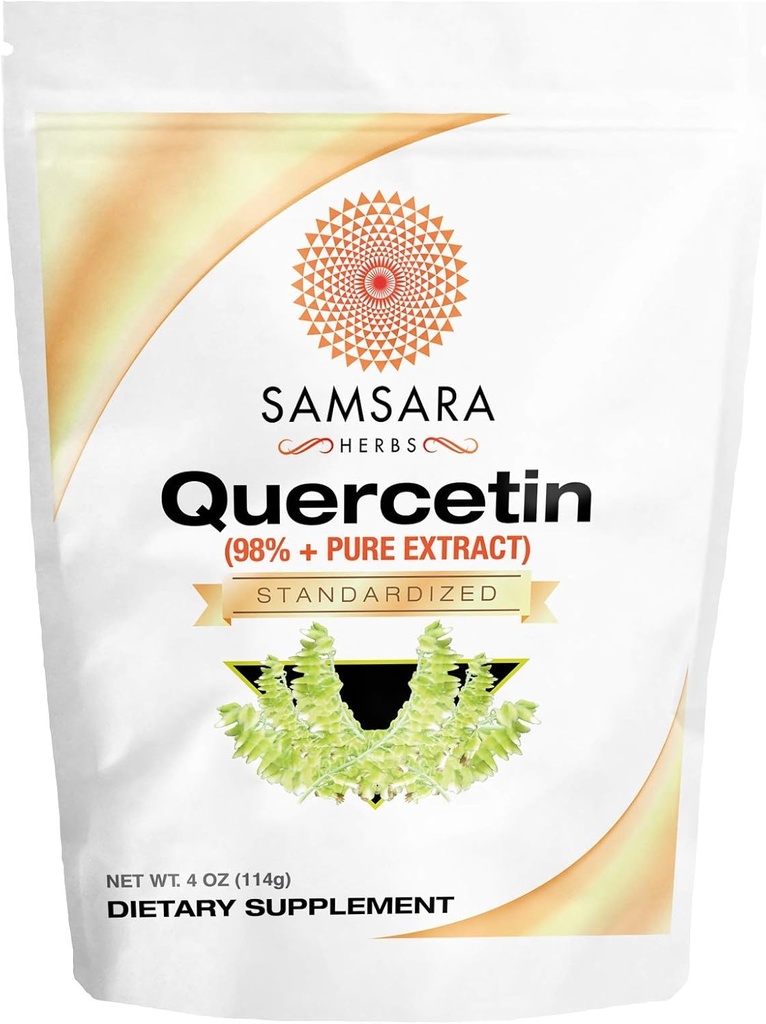 Samsara Urter Quercetin 98%+ Pure Extract pulver (4oz/114g) - lik 228 x 500 mg kapsler