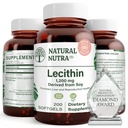Naturlig Nutra Soya Lecithin 1200 mg kosttilskudd - Hjernefunksjon, lever helse, forbedre procreent helse, økende kosttilskudd - Glutenfri, BPA-fri, 200 Softgels i resirkulerbare glassflasker