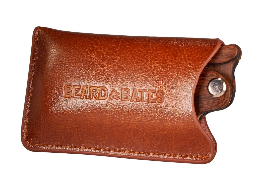 Beard & Bates ekte skinnpouch - For Sandalwood Switchblade | Beskyttende tilbehør tilfelle for Wooden Comb (kun!!)