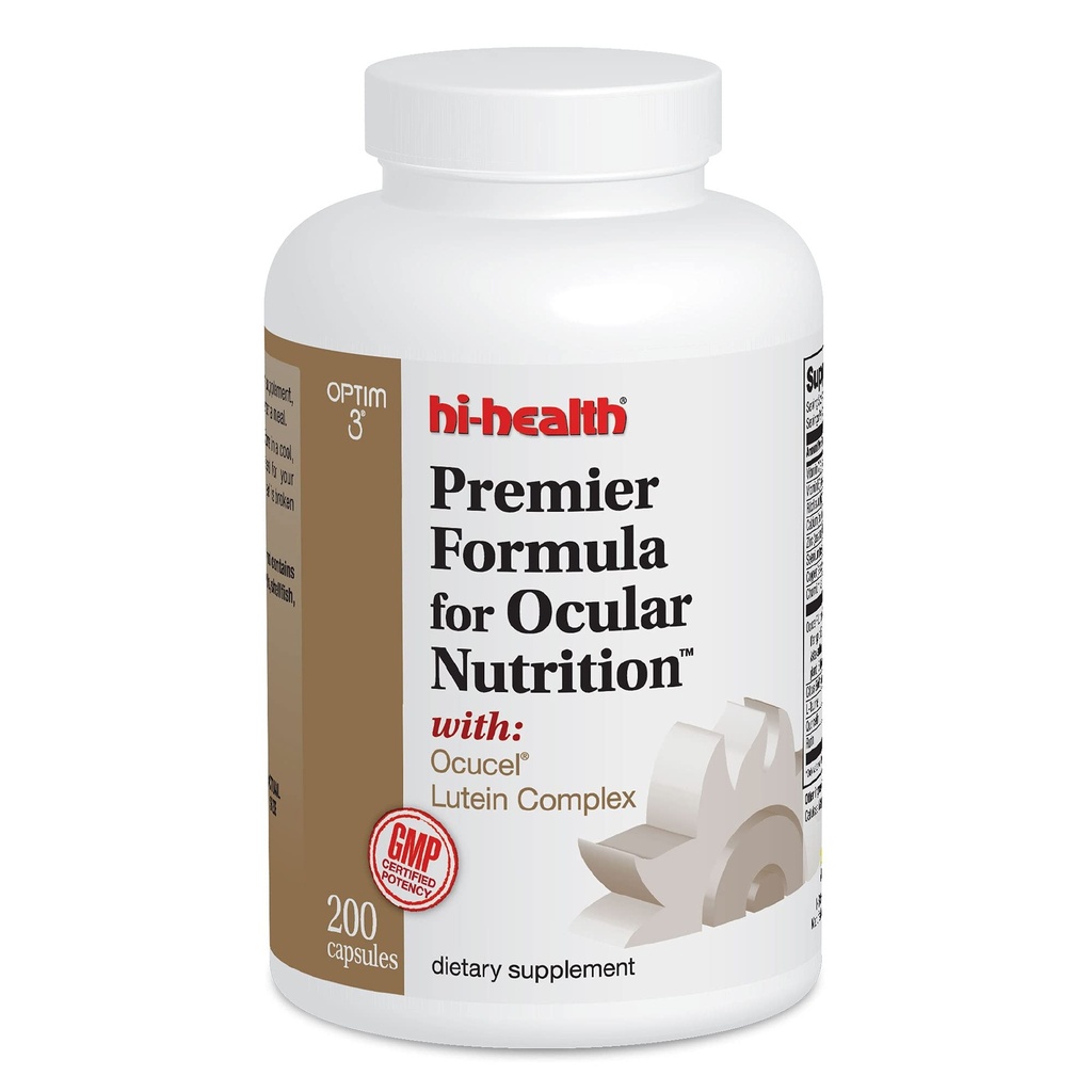 Hi-Health, Premier formel for okular ernæring, 200 kapsler, den opprinnelige Paul Harvey Eye vitamin for sunn visjon