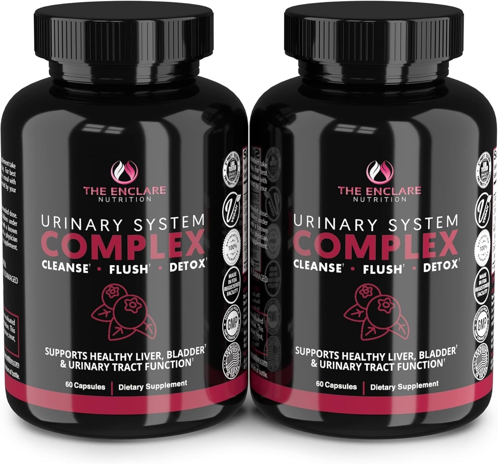 ENCLARE NUTRITION D Mannose Capsules med Cranberry piller for kvinner og menn, Hibiscus & Dandelion. Hurtigutførelse av urinveiens helse, bladerkontroll, leverstøtte, rengjøring og detox (2)