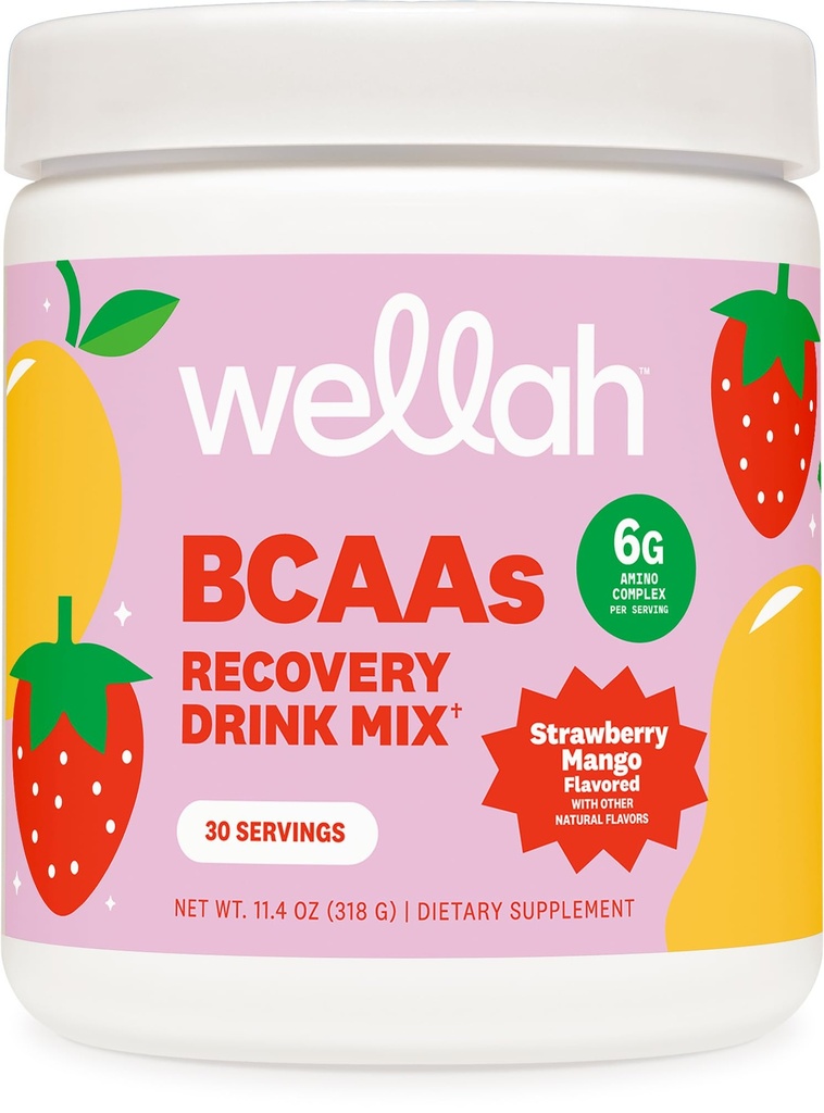 Wellah BCAA (Strawberry Mango Flavored) 30 serveringer - BCAA pulver med Hydration Complex