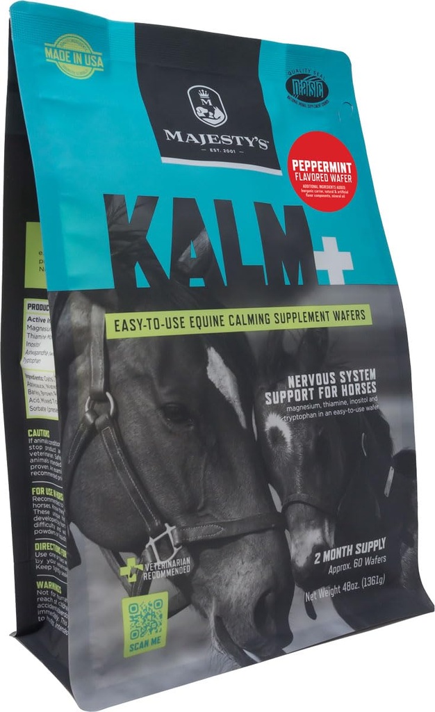 Majestetes Kalm hest / Equine Peppermynte Wafers 60 dagers forsyning
