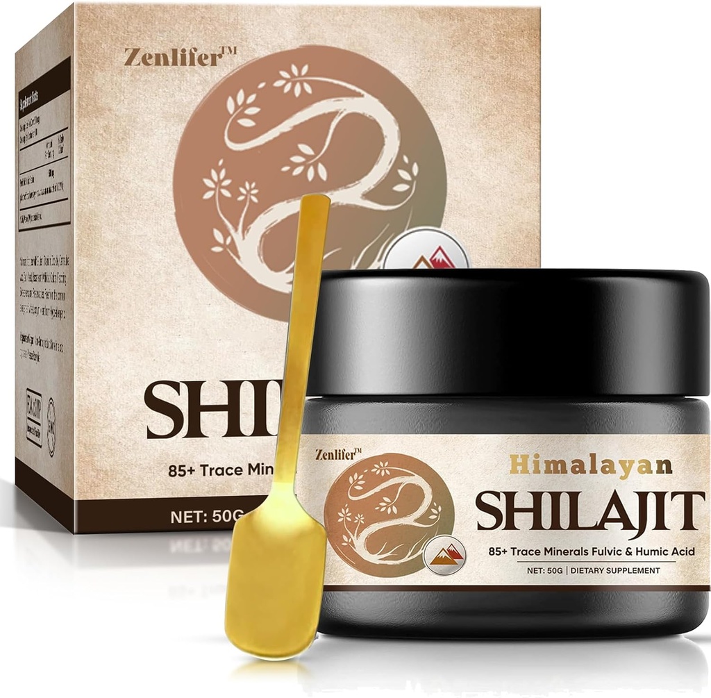 Shilajit ren Himalayan Organic Shilajit Resin,Potency naturlig organisk Shilajit Supplement Resin med 85+ Trace Minerals & Fulvic Acid for energi, Immunstøtte