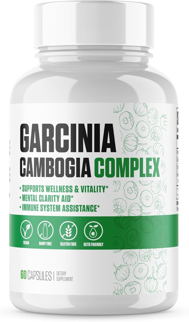 Garcinia Cambogia Ekstra styrke | # 1 Ny Garcinia Cambogia Supplement Plus Kalium Klorid, Kalsiumkarbonat og kromium Aminosyre | Øke energi og utholdenhet - 60 Vegan kapsler