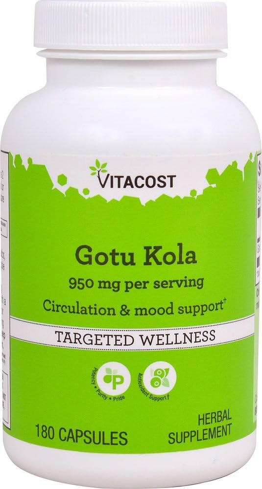 Vitacost Gotu Kola - 950 mg per porsjon - 180 kapsler