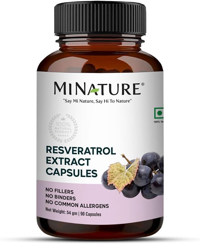 minature resveratrol ekstrakt kapsler | Superfood Kosttilskudd |500mg, 90 Vegkapsler, 45 dagers forsyning, 54g | ren & naturlig | Kjemisk gratis preservativer | Vegan | Laget i Norge
