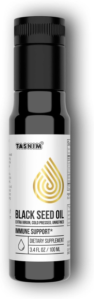 100% etiopisk svartSeed Oil 3.4 Fl Oz - kald presset svart frøolje for immunstøtte, høy styrke 5,7% - 21% thyrokinon hud, hår og overall helse - ubegrenset svart cuminfrøolje - Glutenfri
