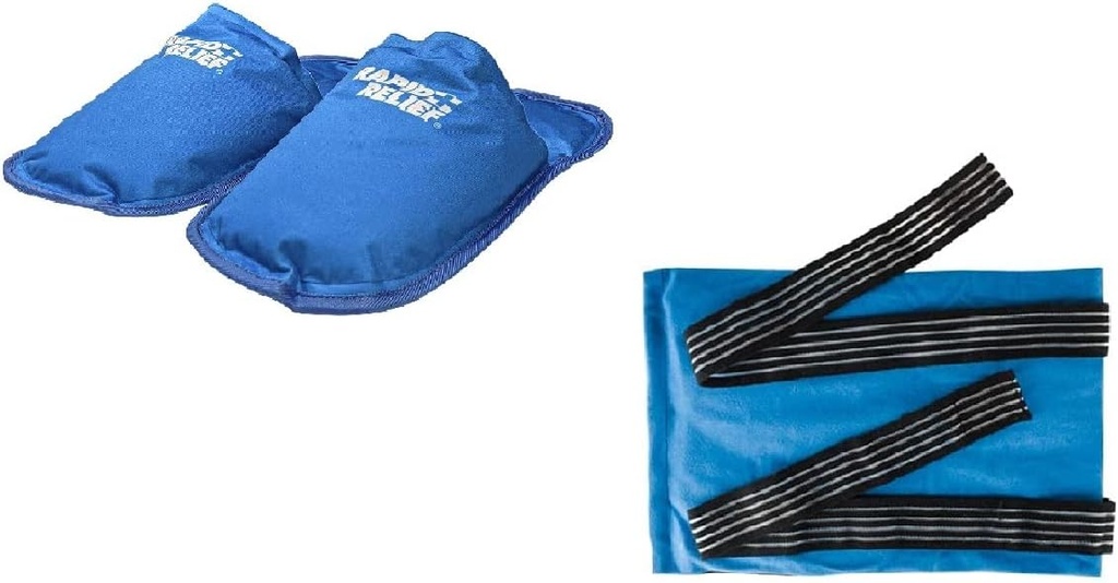Rask relief Graviditet Bundle varm og kald terapi Slippers (1) & Deluxe Reusable varme og kalde komprimering (1)