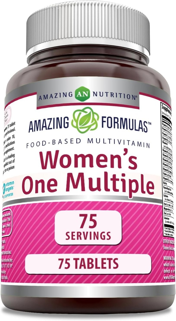 Amazing Formler Kvinners En Flere | Matbaserte | Tabletter Supplement | Perfekt blanding av vitaminer, Mineraler, 25 millioner CFU probiotika og matbaserte enzymer (1 Pack, 75 Count)