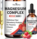 Magnesium Glycinate flytende 400mg, høy absorpsjon Magnesium kompleks smidige med vitamin B6, D, C å støtte søvn, muskel, nerve helse, ikke-GMO glutenfri vegan (2 Fl Oz / Strawberry)