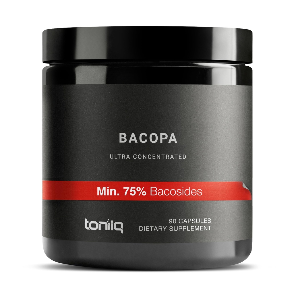 Bacopa - Ultra høy styrke 45:1 Ekstrakt med 75% Bacosider - høyt konsentrert - tredjeparts Lab testet - 90 kapsler