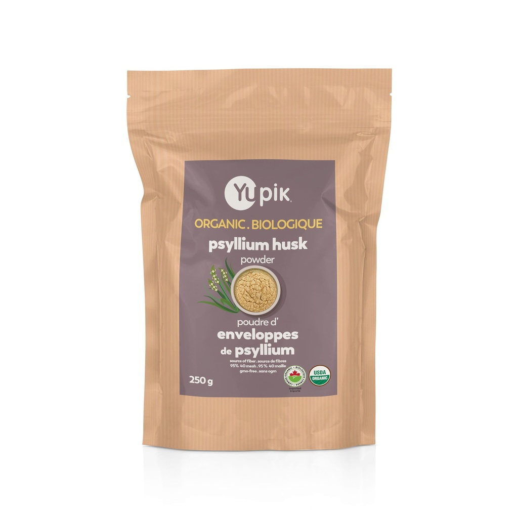 Yupik organisk Psyllium Husk pulver 8,8oz, 95% renhet, oppløselig fiber, USDA-sertifisert, ikke-GMO, Vegansk, Glutenfri, Uflavorert, Plantebasert, Kogefreset Husk for Baking og Digestiv Helse