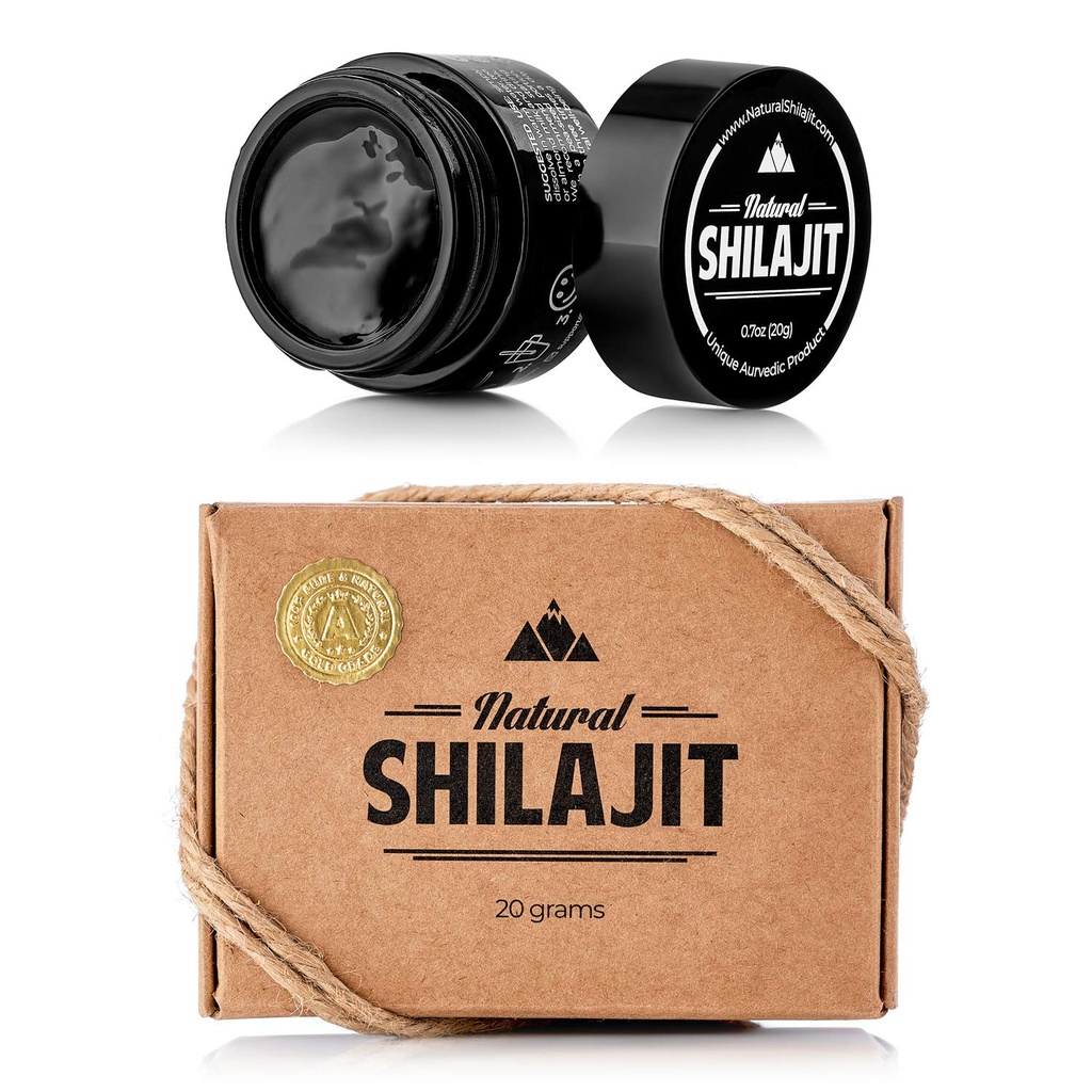 NATURAL SHILAJIT Resin - Shilajit for menn og kvinner med fulvsyre og spormineraler, plantebaserte næringsstoffer for energi, immunstøtte og vitalitetsresin