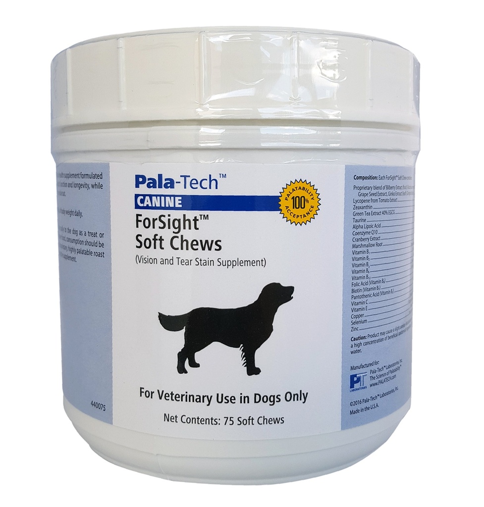 PalaTech Canine Forsight Petite Myk Chews - Tear Stain Chews for hunder - Canine Eye Supplement - støtter øyehelse - Perfekt for hundeøyeinfeksjon behandling