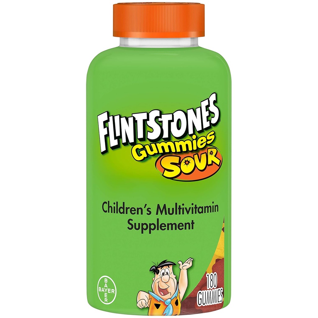 Flintstones -Sour Gummies - 180 Count- 3 pakke