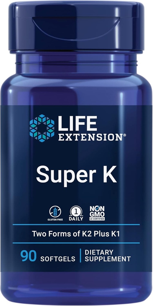 Livsforlengelse Gamma E Blandet tokoferoler og tokotrienoler 60 Softgels og Super K-vitamin K1 K2 MK-7 MK-4 Vitamin C 90 Softgels Bundle