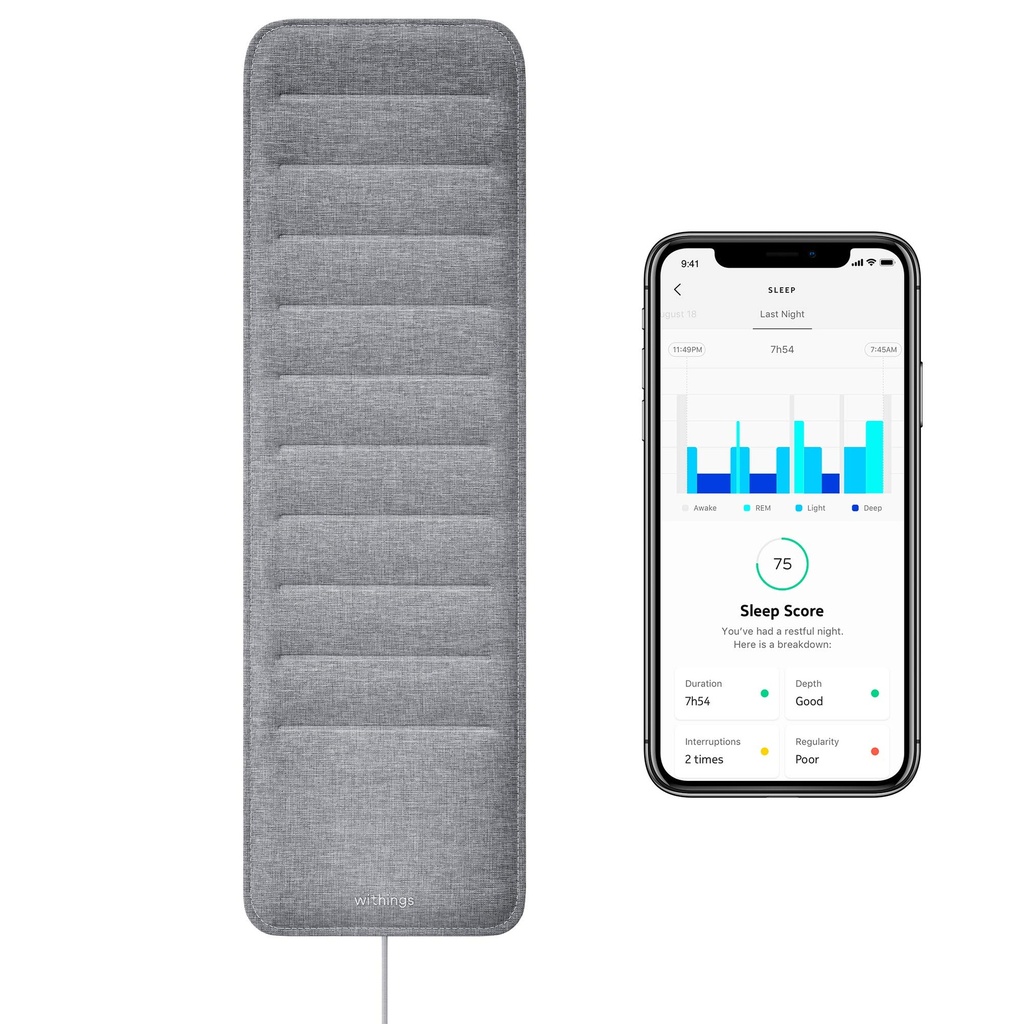 Sleep - Sovesporing Pad under mattress med søvnsyklusanalyse