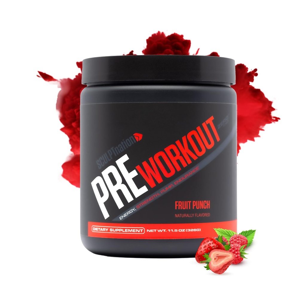 Sculpt Nation av V Shred PreWorkout - Premium pre Workout pulver med Aminosyrer for ultimat ytelse, utholdenhet og energi støtte, fruktpunch - 30 serveringer