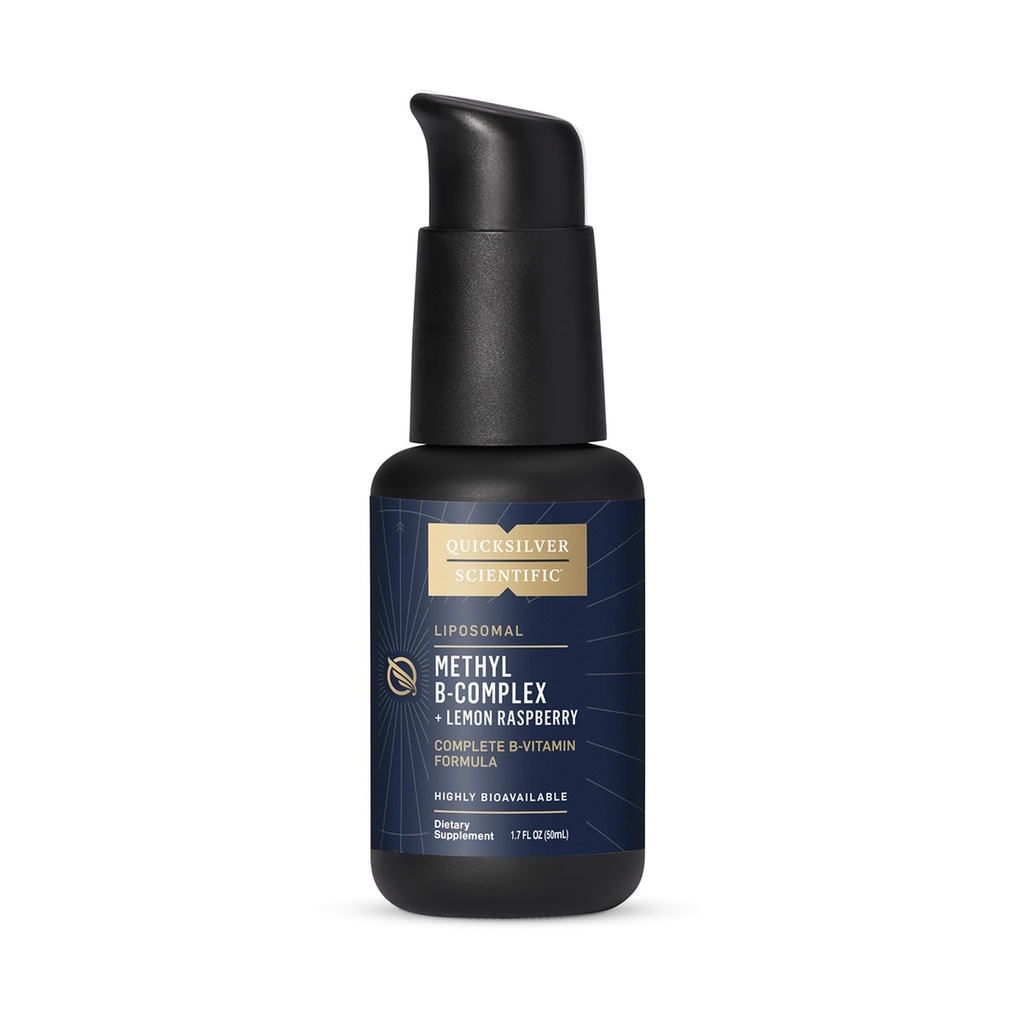 Quicksilver vitenskapelig Metyl B Complex - flytende vitamin med superior Liposomal absorpsjon av vitamin B12, Folat, vitamin B6, Riboflavin, Biotin, Pantotensyre, vitamin B1, Niacin (50 ml)